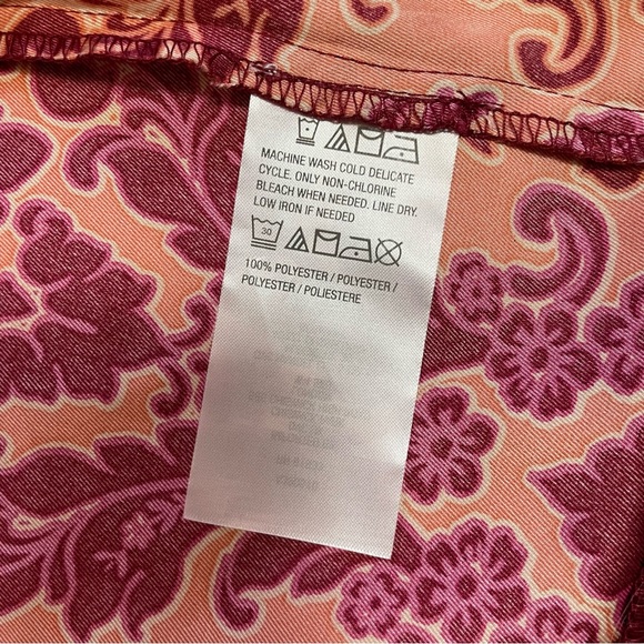 New Susan Graver Red Printed Woven Open-Front Cardigan Size S - Picture 10 of 13